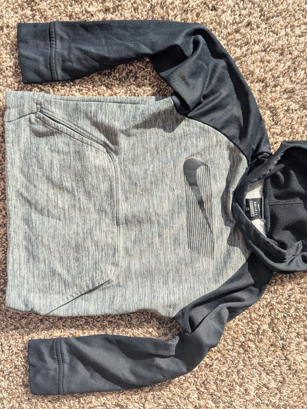 Nike Kid’s Gray & Black Pullover Hoodie